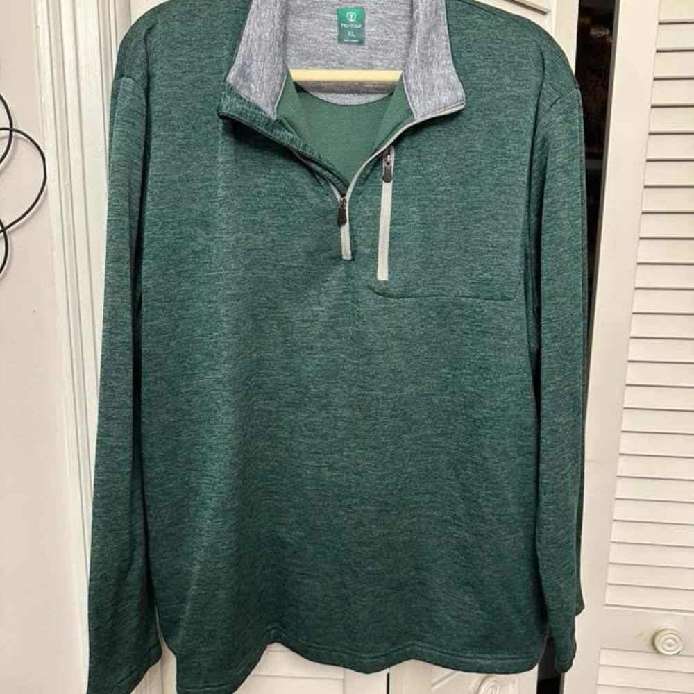 Men's Green Zip-Up Sweater